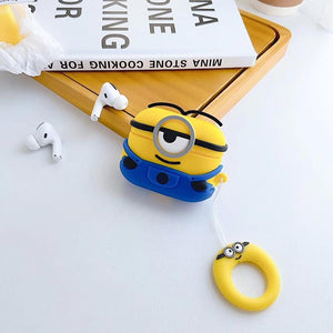 Cute 3D Big Eyes Little Yellow man Silicone soft Bluetooth Wireless Earphone Case For Apple AirPods pro 3 for AirPods pro cover