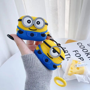 Cute 3D Big Eyes Little Yellow man Silicone soft Bluetooth Wireless Earphone Case For Apple AirPods pro 3 for AirPods pro cover