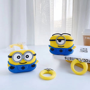 Cute 3D Big Eyes Little Yellow man Silicone soft Bluetooth Wireless Earphone Case For Apple AirPods pro 3 for AirPods pro cover