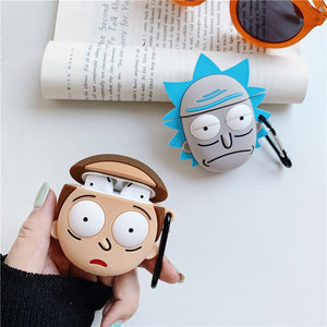 AirPods 1 2 Case Cartoon Rick and Morty