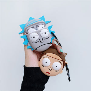 AirPods 1 2 Case Cartoon Rick and Morty