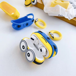 Cute 3D Big Eyes Little Yellow man Silicone soft Bluetooth Wireless Earphone Case For Apple AirPods pro 3 for AirPods pro cover