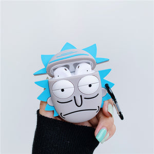 AirPods 1 2 Case Cartoon Rick and Morty